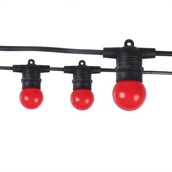 Белт-лайт красные лампы черный провод 10м Dip 220V IP65 постоянное свечение