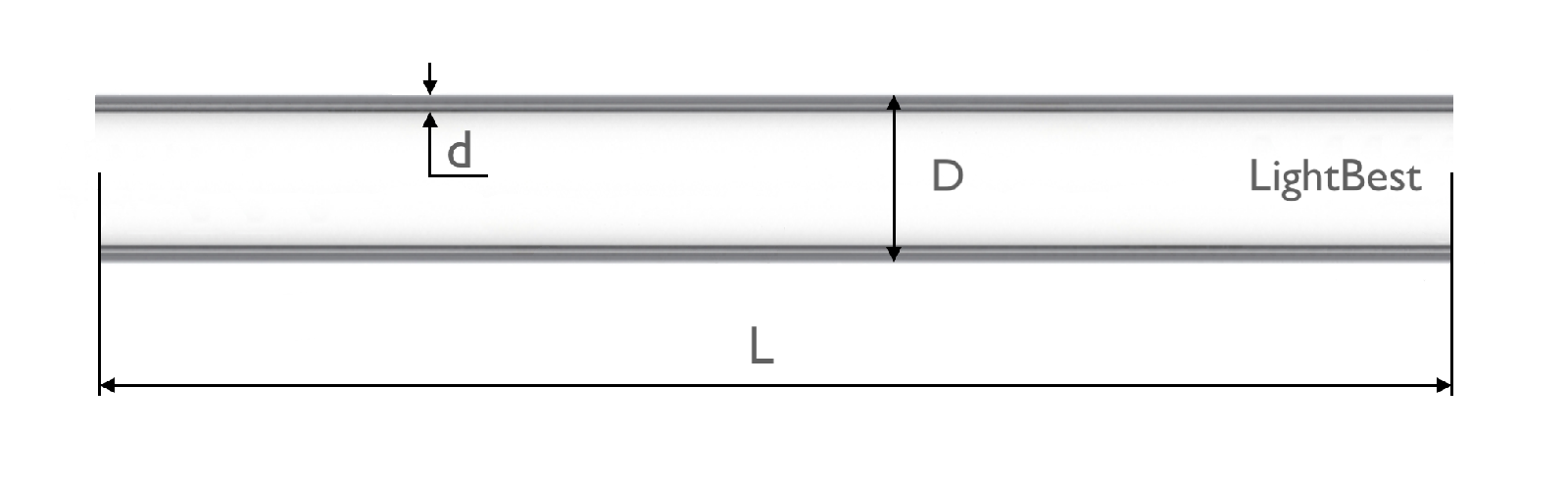 Кварцевая колба LightBest 23x1,5x845 откр/откр (VIQUA QS-810, S8Q, S810RL)