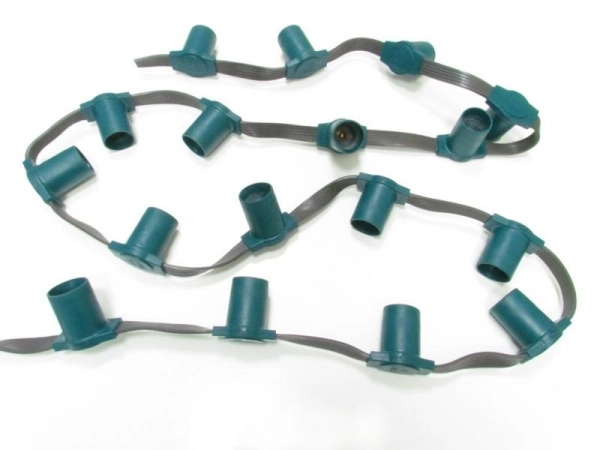 Белт-лайт 5 проводный серый провод 50м Е27 IP65 220V зеленый патрон светодинамика